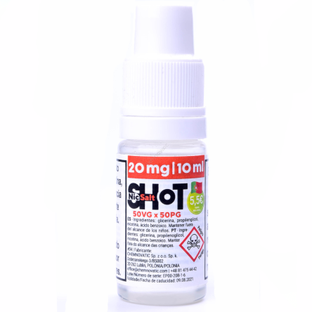 SALT Nic Shot VPG-20 Benzoate (50VG/50PG) - 10-249 unidades PT